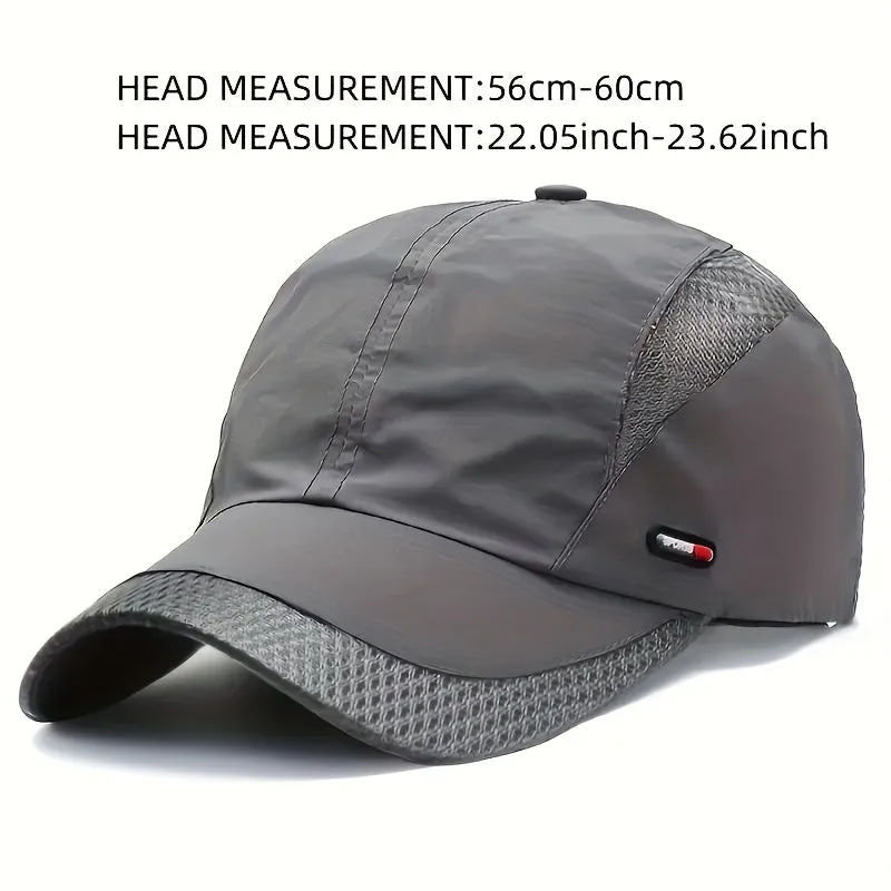 1pc Thin Section Sunshade Quick-drying Baseball Cap Mesh Cap Male Summer Breathable Outdoor Fishing Sun Hat Summer Cap, Ideal Choice For Gifts