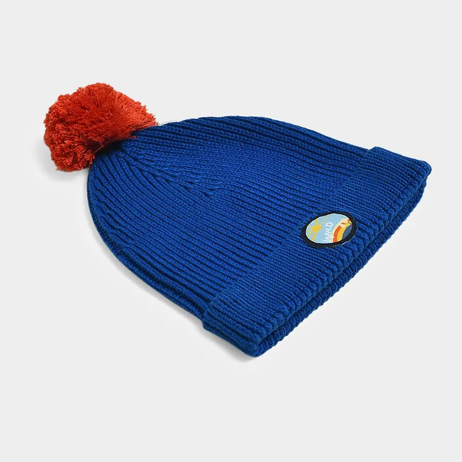 Adventure Pompom Knitted Cap Blue