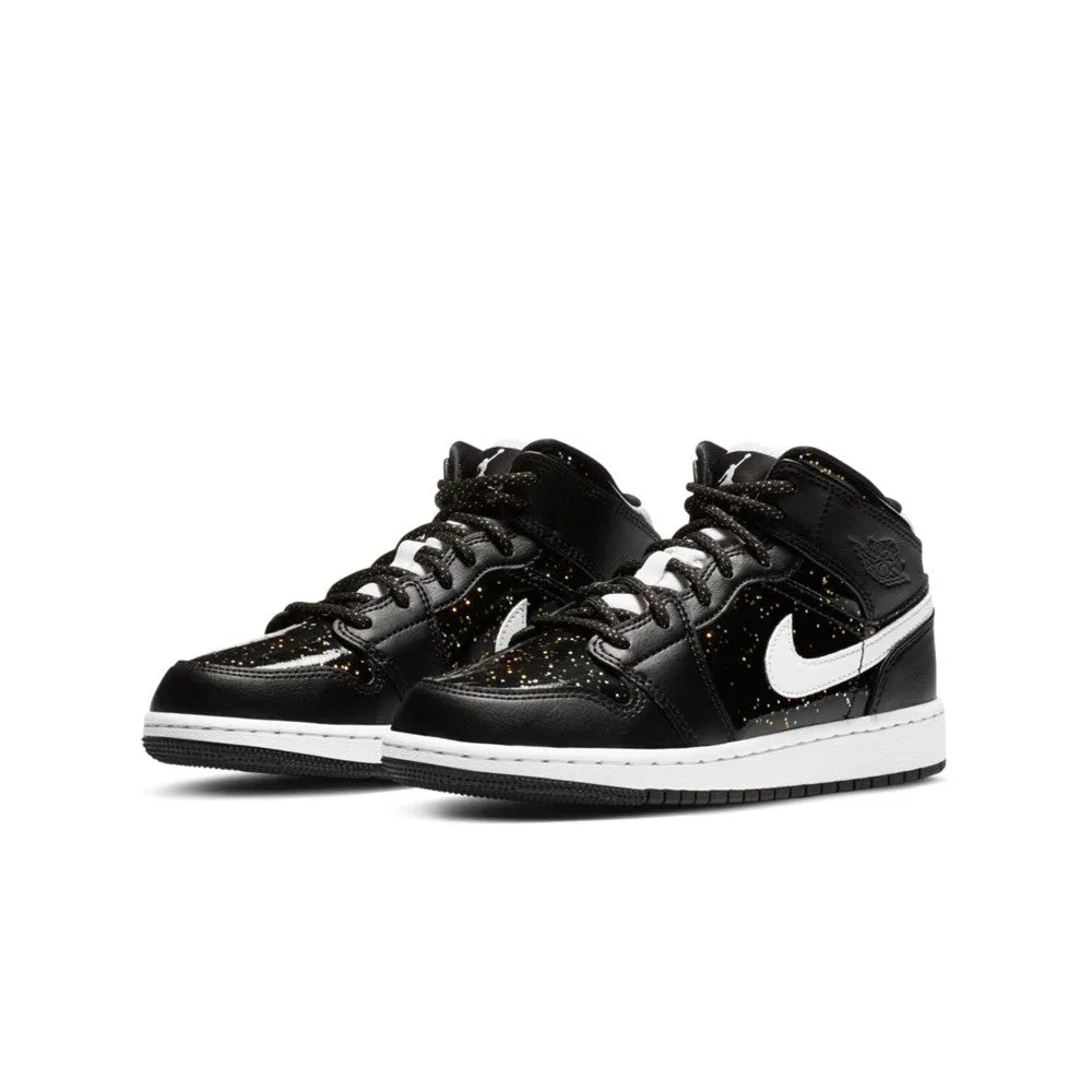 Air Jordan 1 Mid SE 'Black Glitter' GS AV5174-001