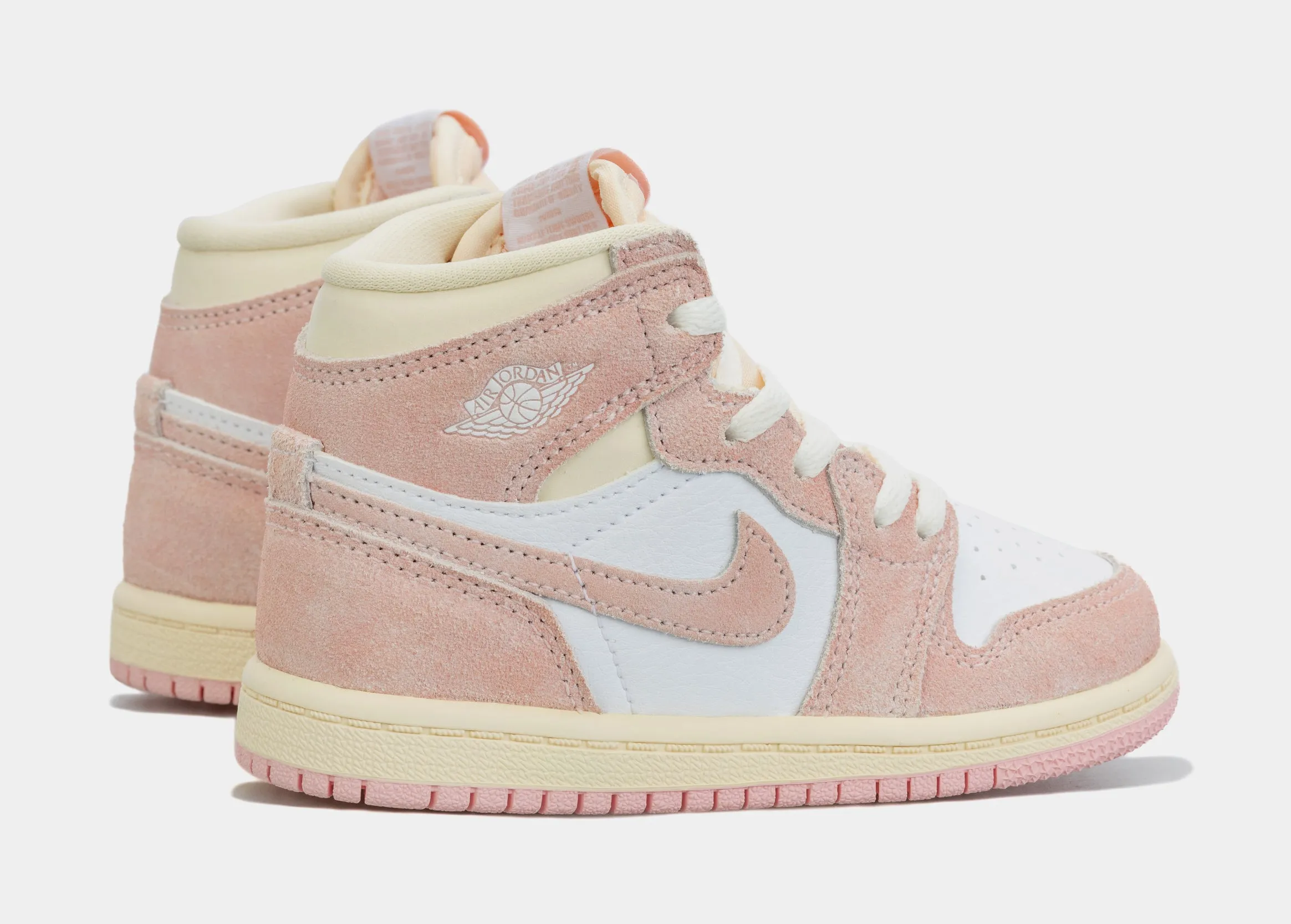 Air Jordan 1 Retro High OG Washed Pink Infant Toddler Lifestyle Shoes (White/Pink)