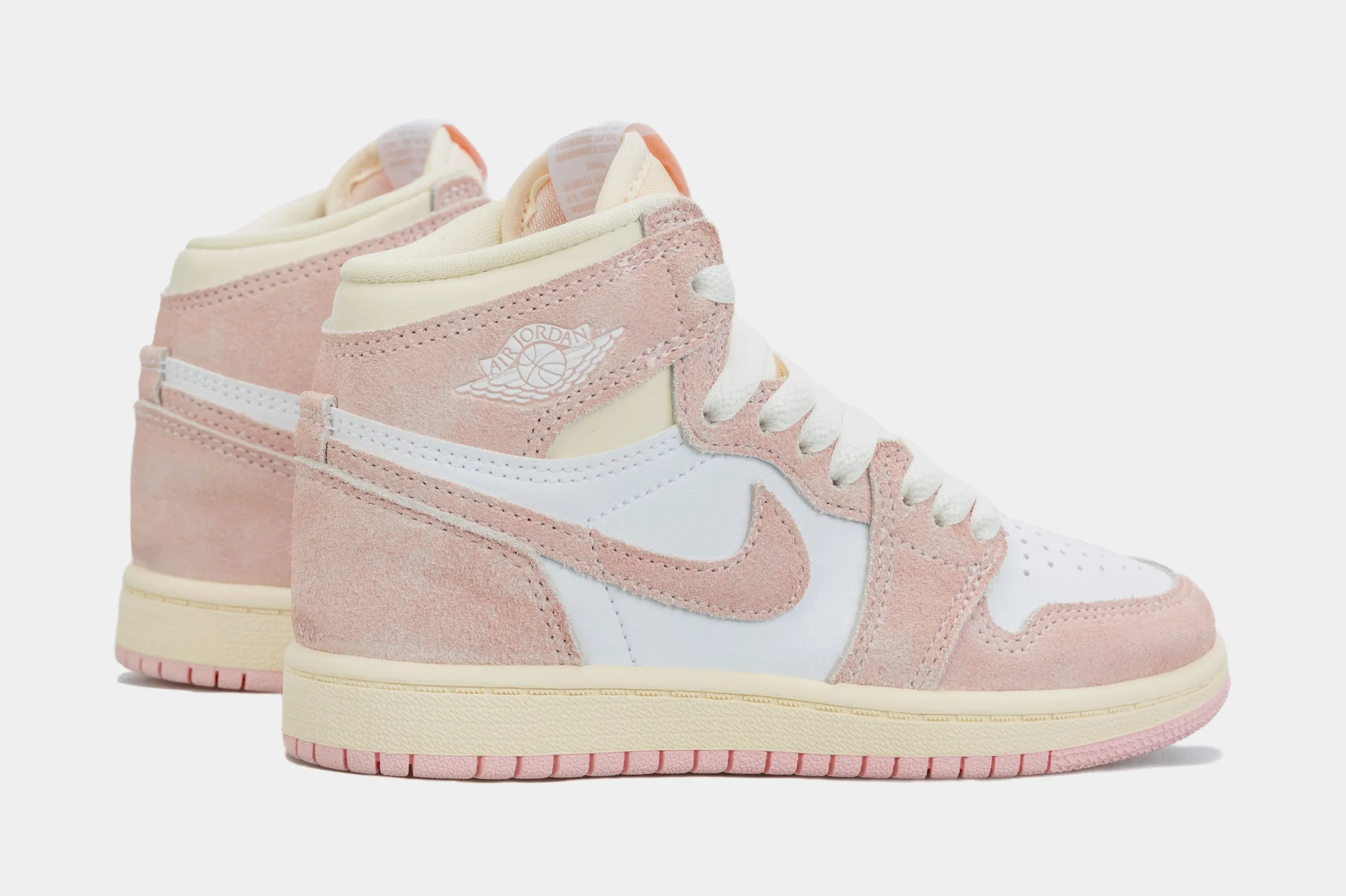 Air Jordan 1 Retro High OG Washed Pink Preschool Lifestyle Shoes (White/Pink)