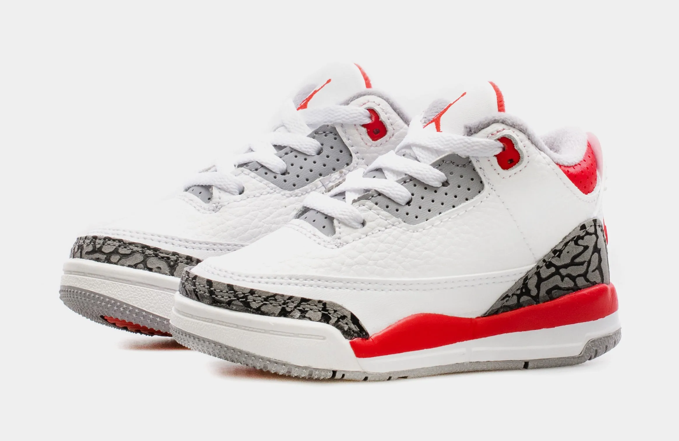 Air Jordan 3 Retro OG Fire Red Infant Toddler Shoes (White/Red) Free Shipping