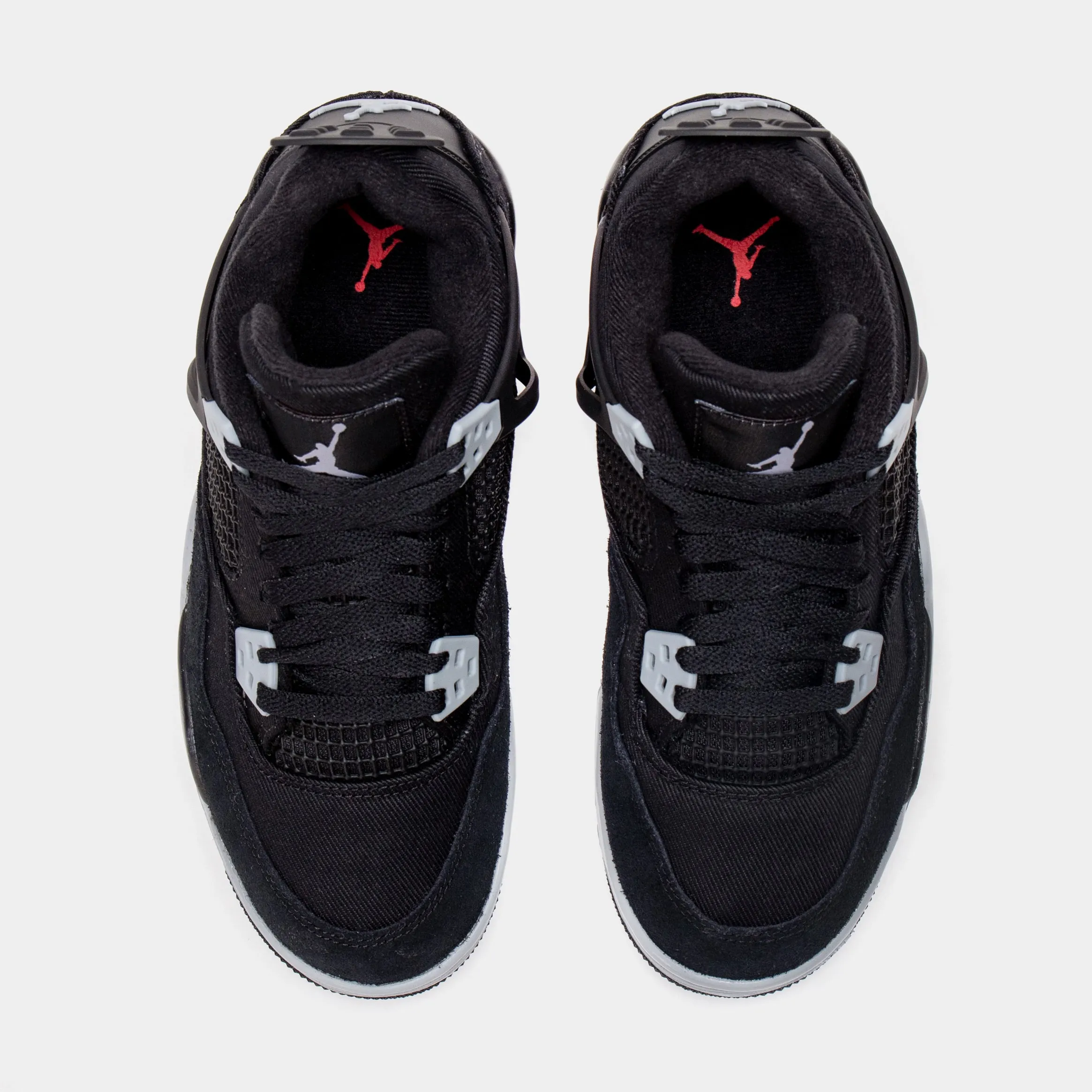 Air Jordan 4 Retro SE Black Canvas Grade School Lifestyle Shoes (Black/Grey) Limit One Per Customer