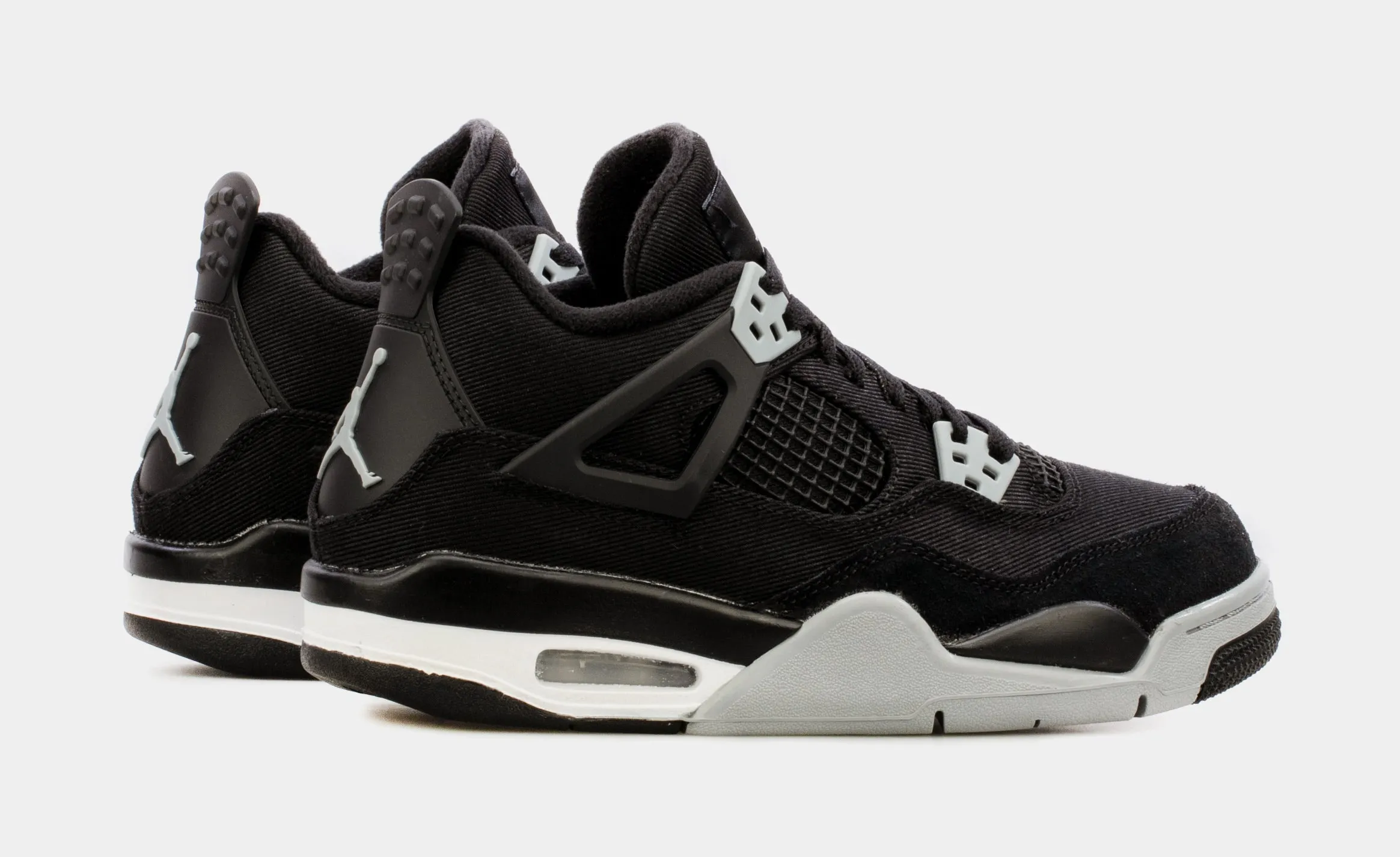 Air Jordan 4 Retro SE Black Canvas Grade School Lifestyle Shoes (Black/Grey) Limit One Per Customer