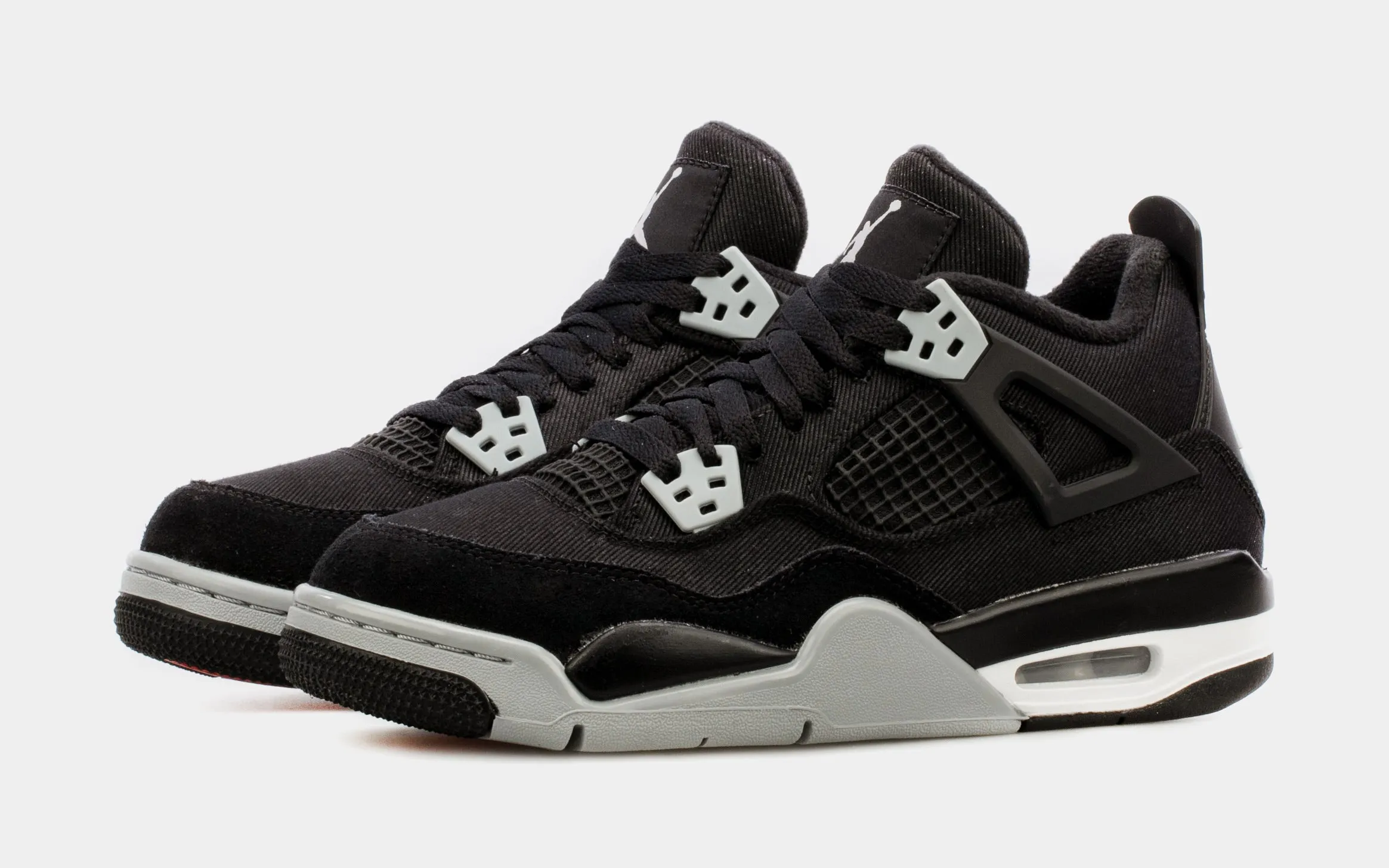 Air Jordan 4 Retro SE Black Canvas Grade School Lifestyle Shoes (Black/Grey) Limit One Per Customer