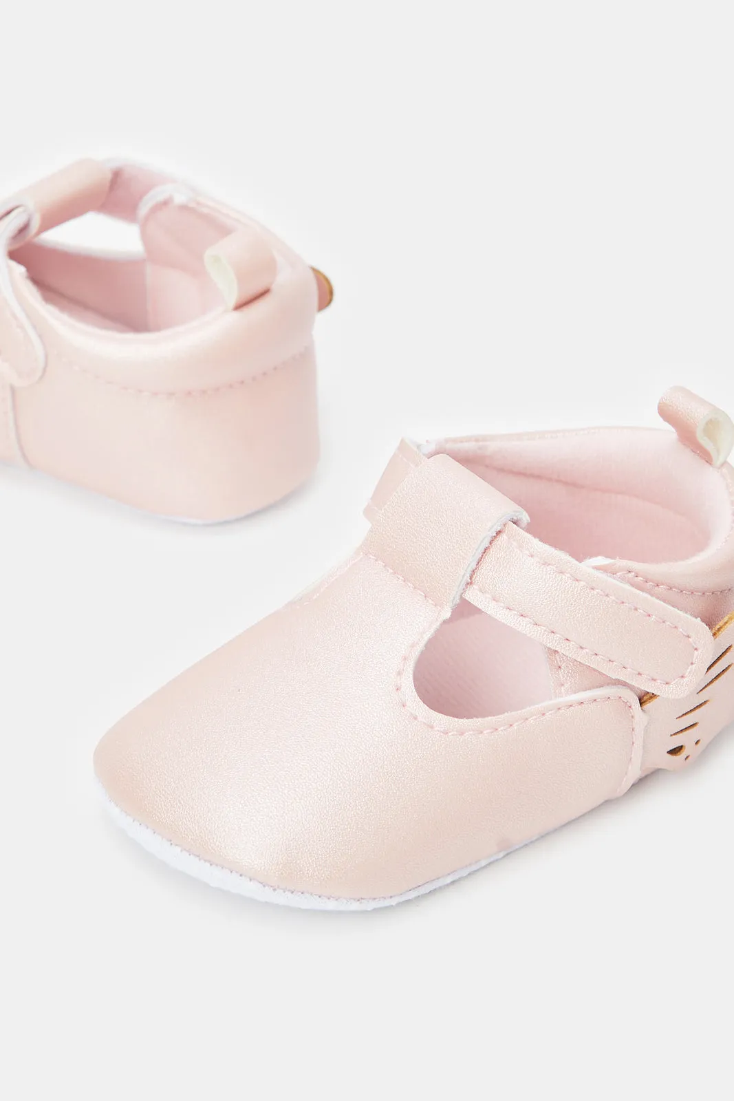 Babies Pink Butterfly Pram Shoes