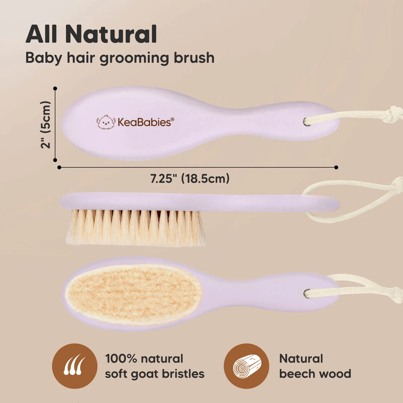 Baby Hair Brush (Thistle, Oval)