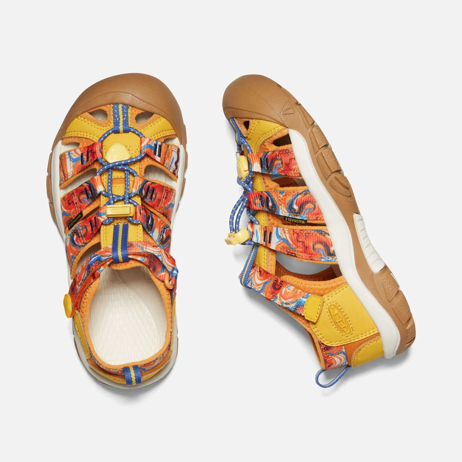 Big Kids Keen Newport x Outdoor Afro Color: Orange Peel/Yellow