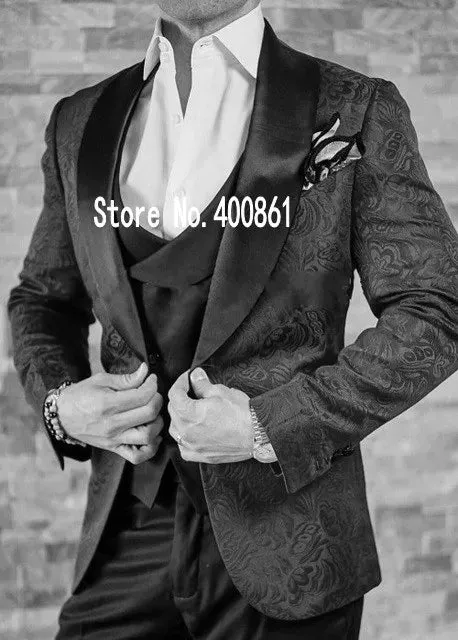 Brand New Khaki Men Wedding Dress Peak Lapel Slim Fit Groom Tuxedos Popular Dinner/Darty Dress 3 Piece Suit Jacket Pants Tie Vest 0636