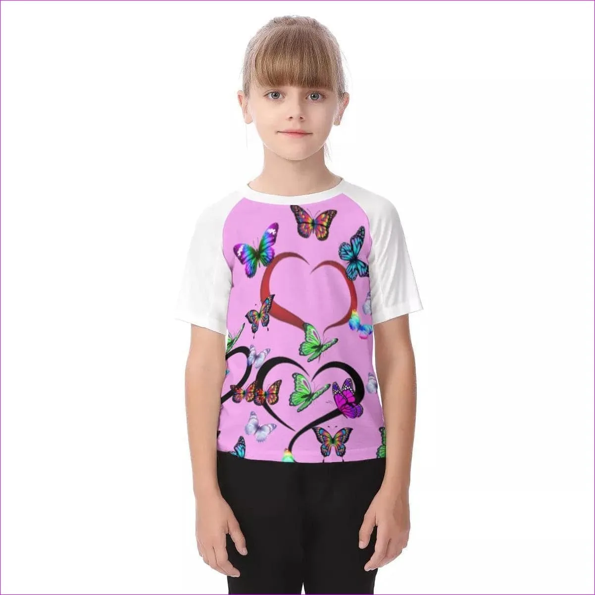 Butterfly Love Kids Raglan Sleeve T-shirt