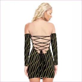 Chained Womens Back Lace-up Dress