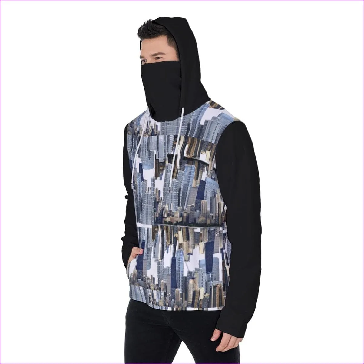 City Blocks Men's Heavy Fleece Hoodie With Mask