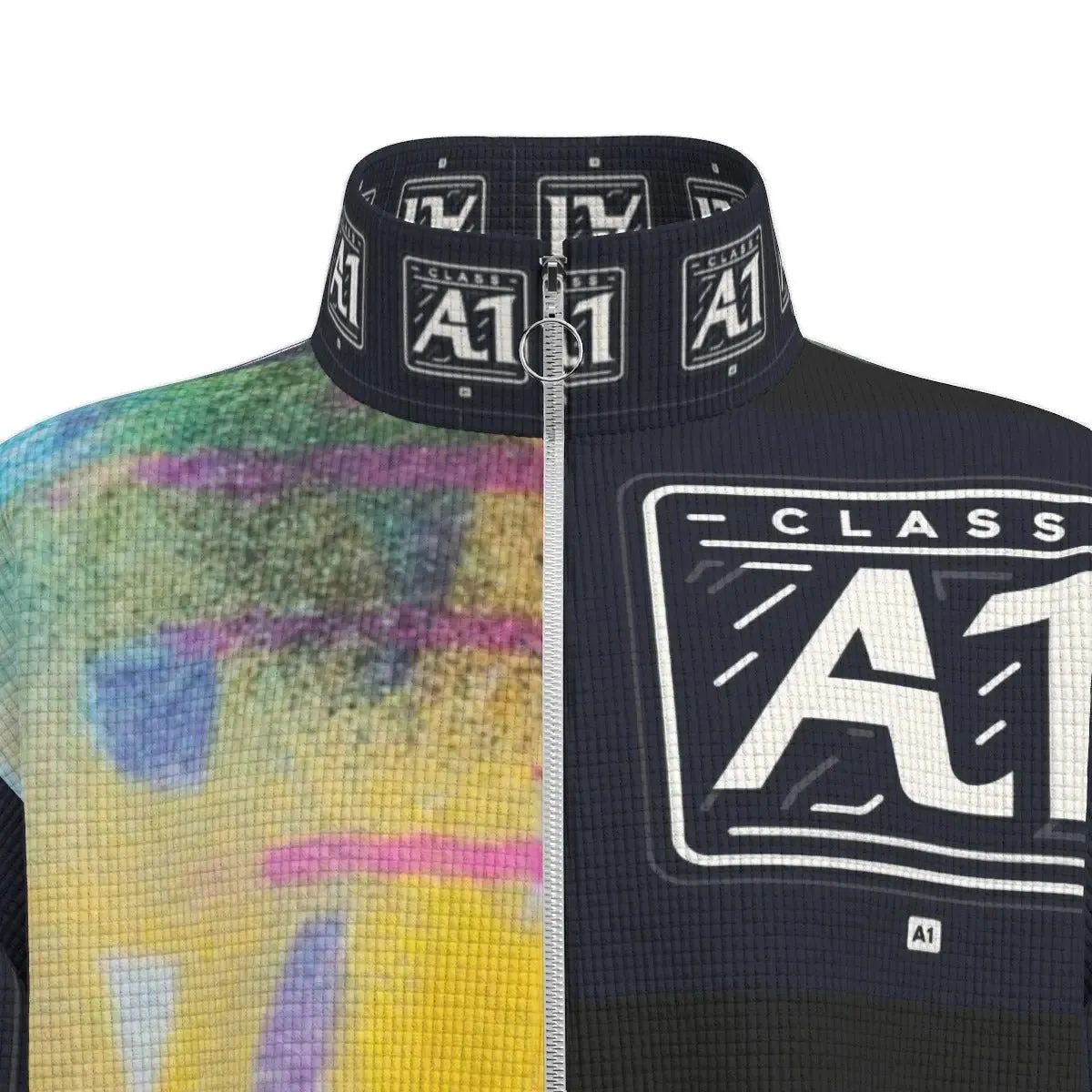 ClassA1 Graffiti Unisex Stand Collar Zipped Jacket