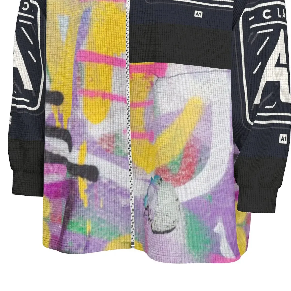 ClassA1 Graffiti Unisex Stand Collar Zipped Jacket