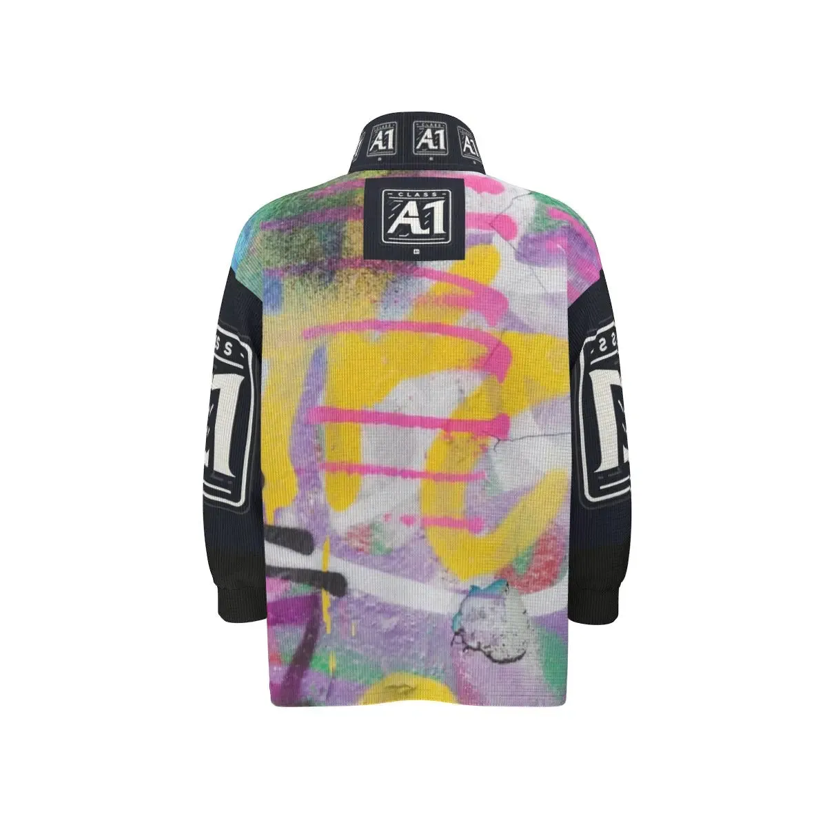 ClassA1 Graffiti Unisex Stand Collar Zipped Jacket