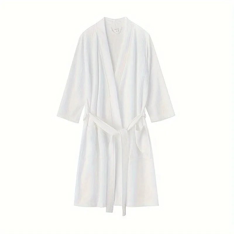 Contemporary Polyester Bathrobe for Men and Women – Soft, Quick-Dry, Water-Absorbent, Space-Themed Knit Robe with Other Patterns – One Size Fits S to XL, 230gsm