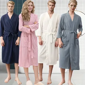 Contemporary Polyester Bathrobe for Men and Women – Soft, Quick-Dry, Water-Absorbent, Space-Themed Knit Robe with Other Patterns – One Size Fits S to XL, 230gsm