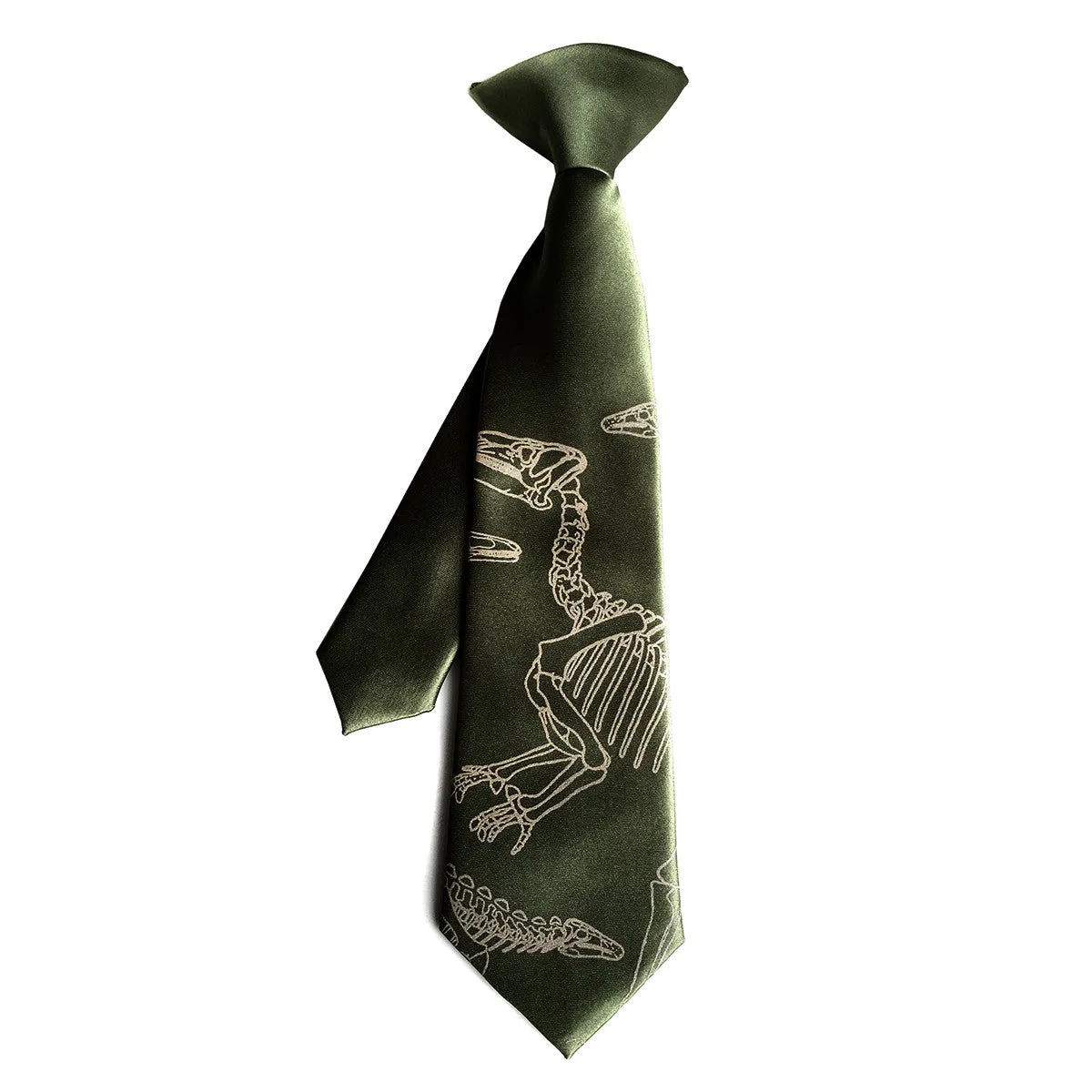 Dinosaur Bones kids tie. Boys clip-on necktie.