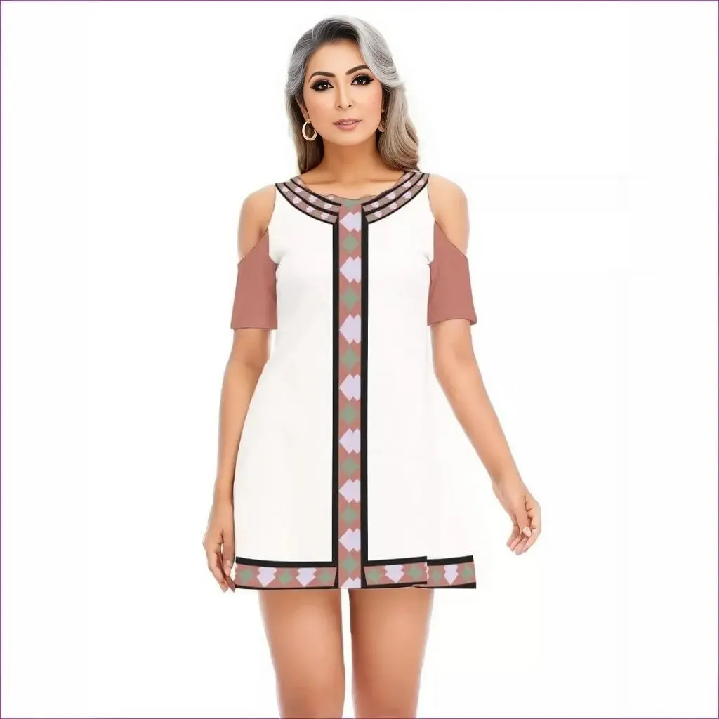 Eclectic Organic Womens Cold Shoulder O-neck Dress