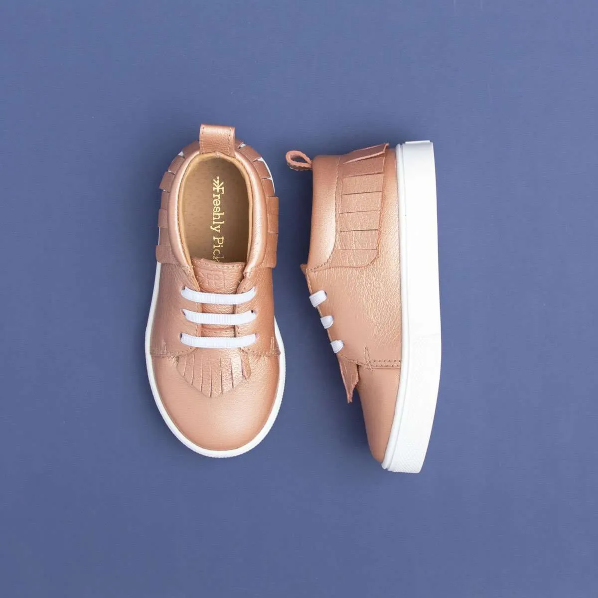 Freshly Picked | Rose Gold Sneaker Mocc Size 10