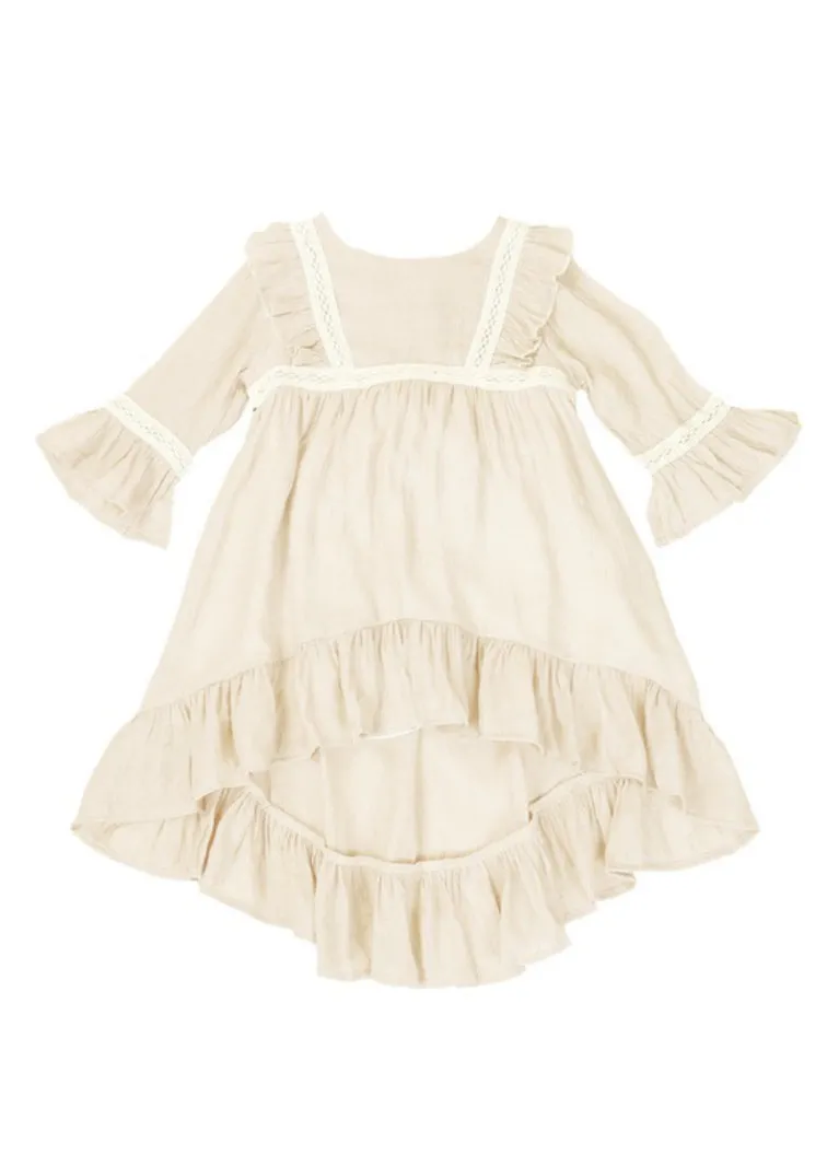 Girls Cotton Hi-Lo Dress Style 3711