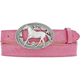 Justin Pink Floral Embossed Lil' Beauty Belt for Girls