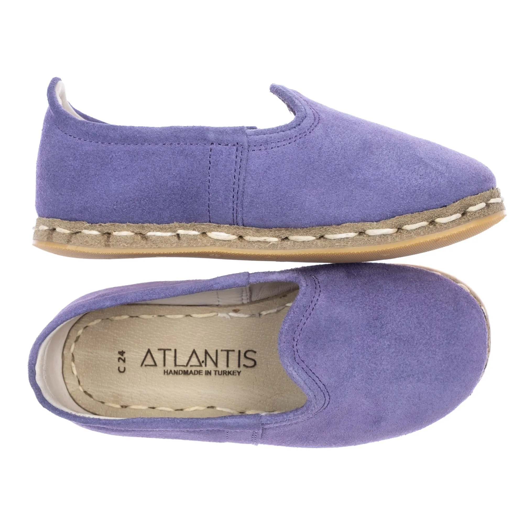 Kids Lavender Leather Shoes