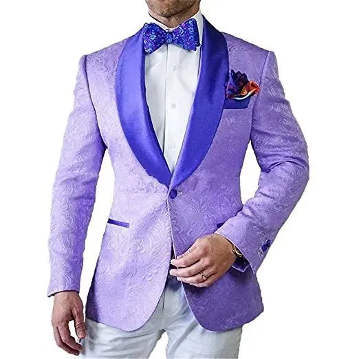 Latest Design One Button White Paisley Shawl Lapel Wedding Groom Tuxedos Men Party Groomsmen Suits (Jacket Pants Tie) K32