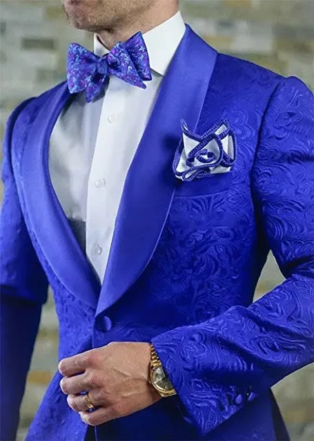 Latest Design One Button White Paisley Shawl Lapel Wedding Groom Tuxedos Men Party Groomsmen Suits (Jacket Pants Tie) K32