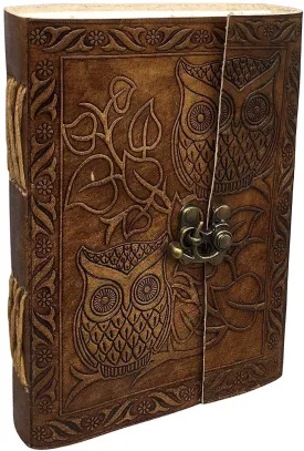 Leather Owl Embossed Sketch Book