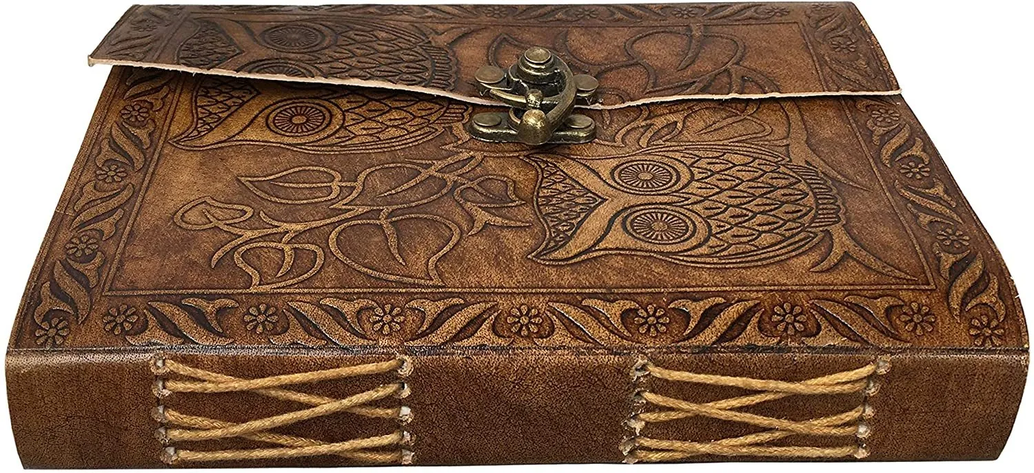 Leather Owl Embossed Sketch Book