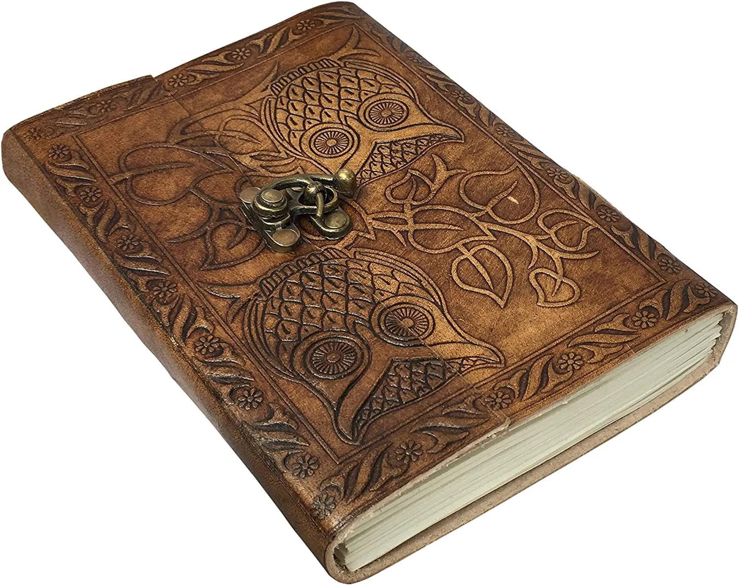 Leather Owl Embossed Sketch Book