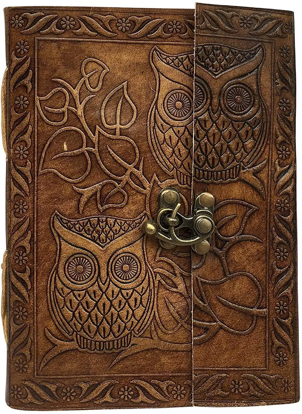 Leather Owl Embossed Sketch Book