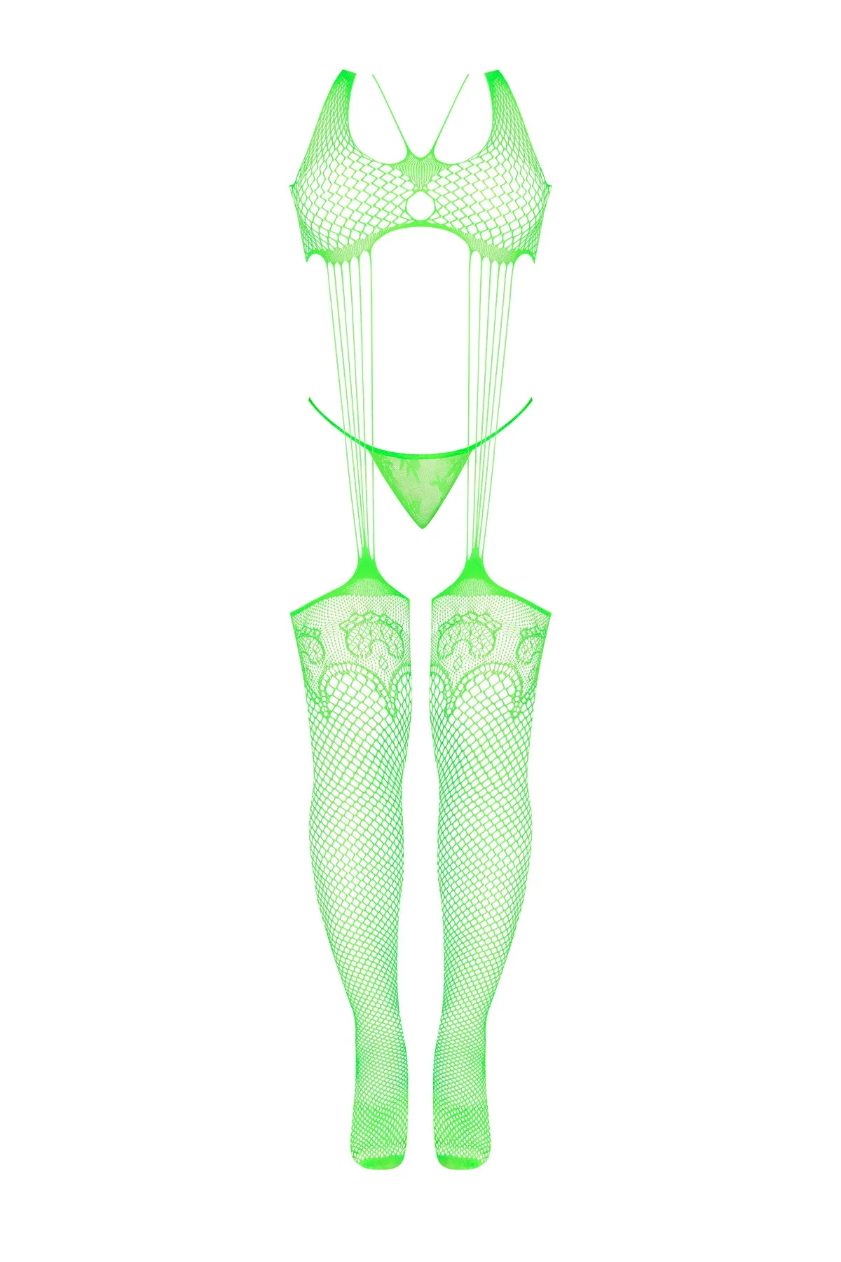 Magic Silk Seamless Bodystocking & G-String Panty Set Lime One Size