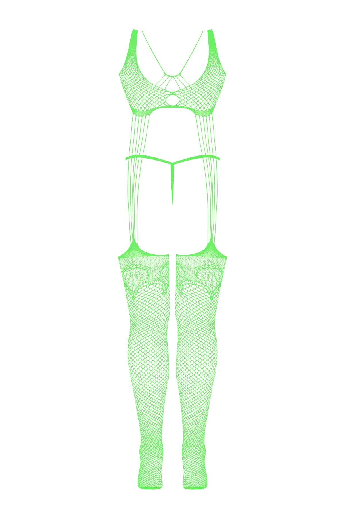 Magic Silk Seamless Bodystocking & G-String Panty Set Lime One Size