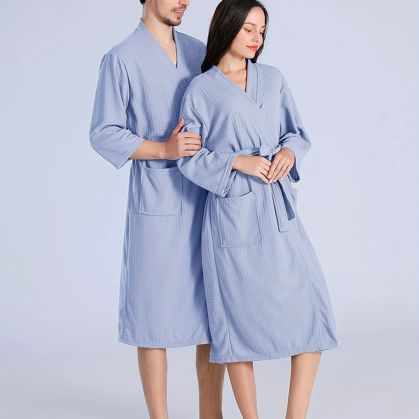 Men's Breathable Comfy Solid Color Thin Style Robe For Home Pajamas Wear Nightgown Sets After A Bath For Spring And Summer