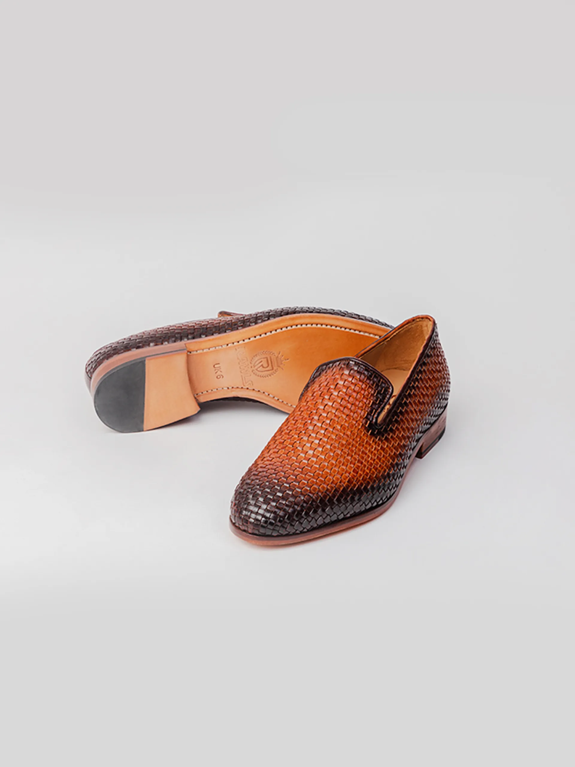 Murano Braided Cuero Loafer - Cognac Patina