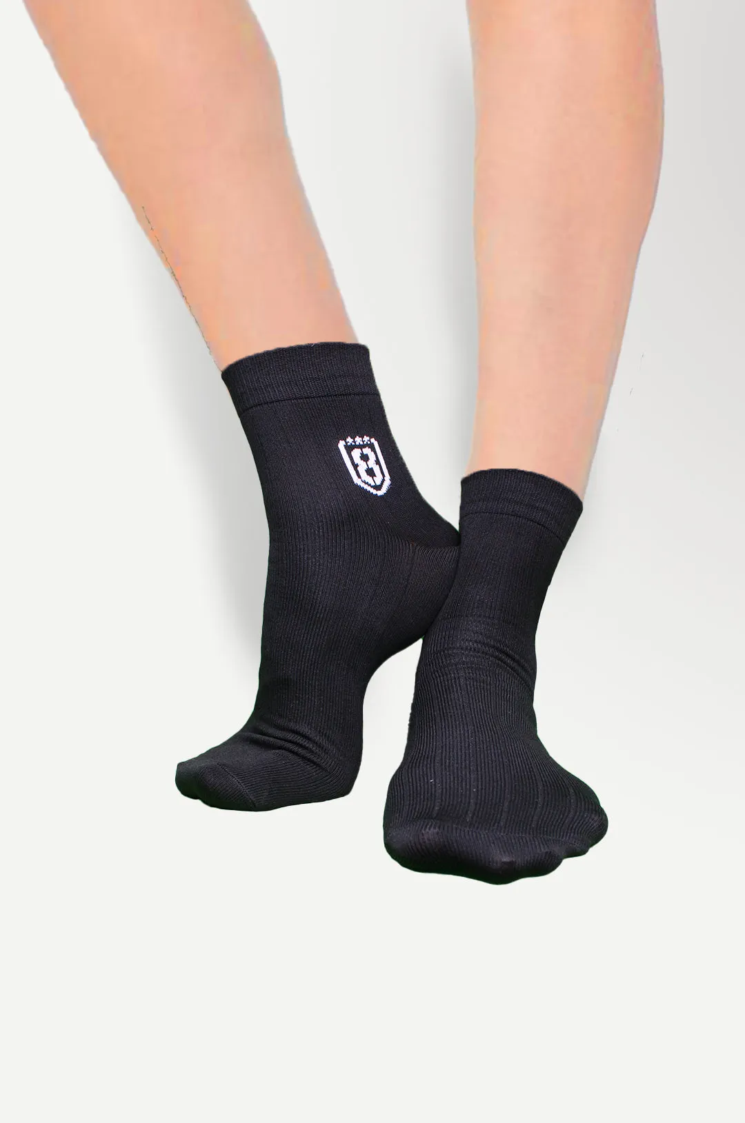 Nylon High Ankle Socks  - Black