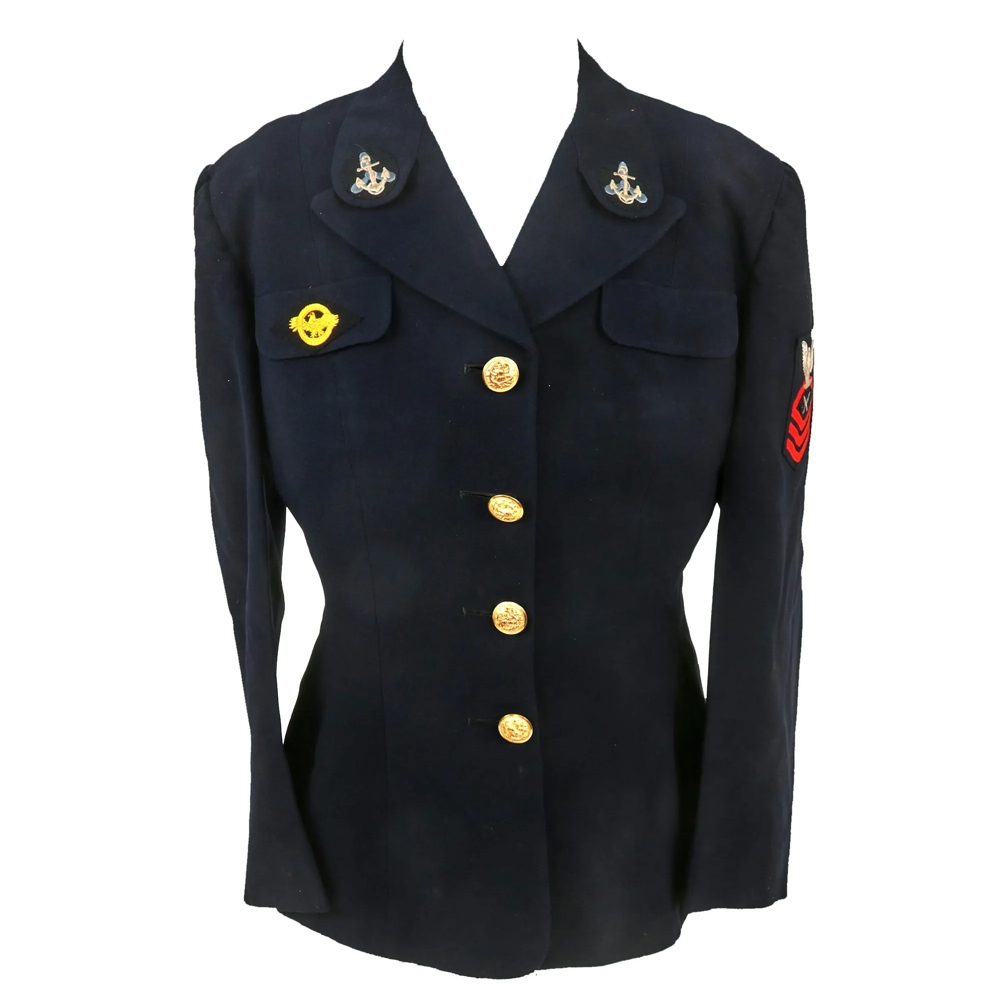 Original U.S. WWII Women Accepted for Volunteer Emergency Service “WAVES” Naval Reserve Blue Service Dress Uniform Grouping For Chief Yeoman Yvonne McManus