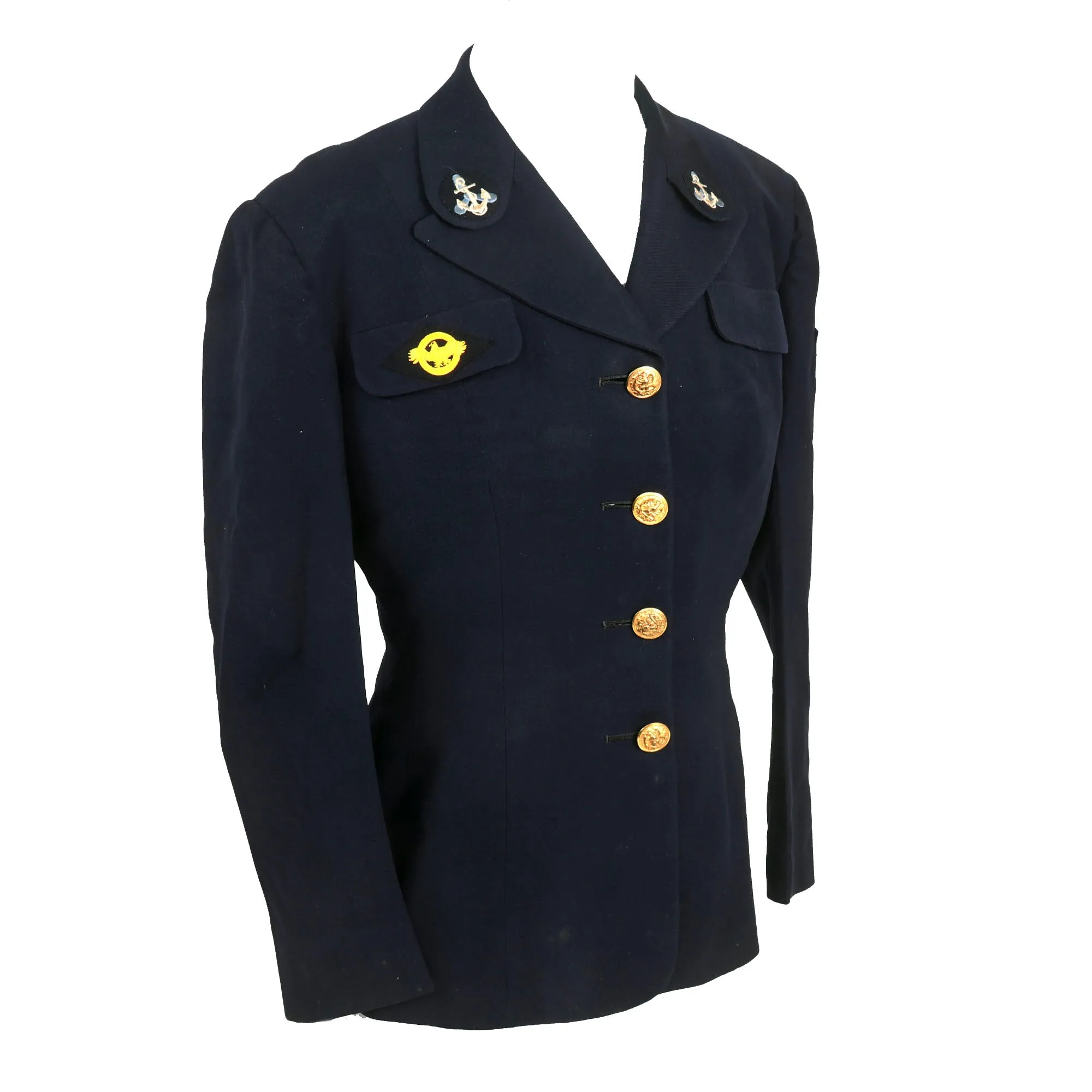 Original U.S. WWII Women Accepted for Volunteer Emergency Service “WAVES” Naval Reserve Blue Service Dress Uniform Grouping For Chief Yeoman Yvonne McManus