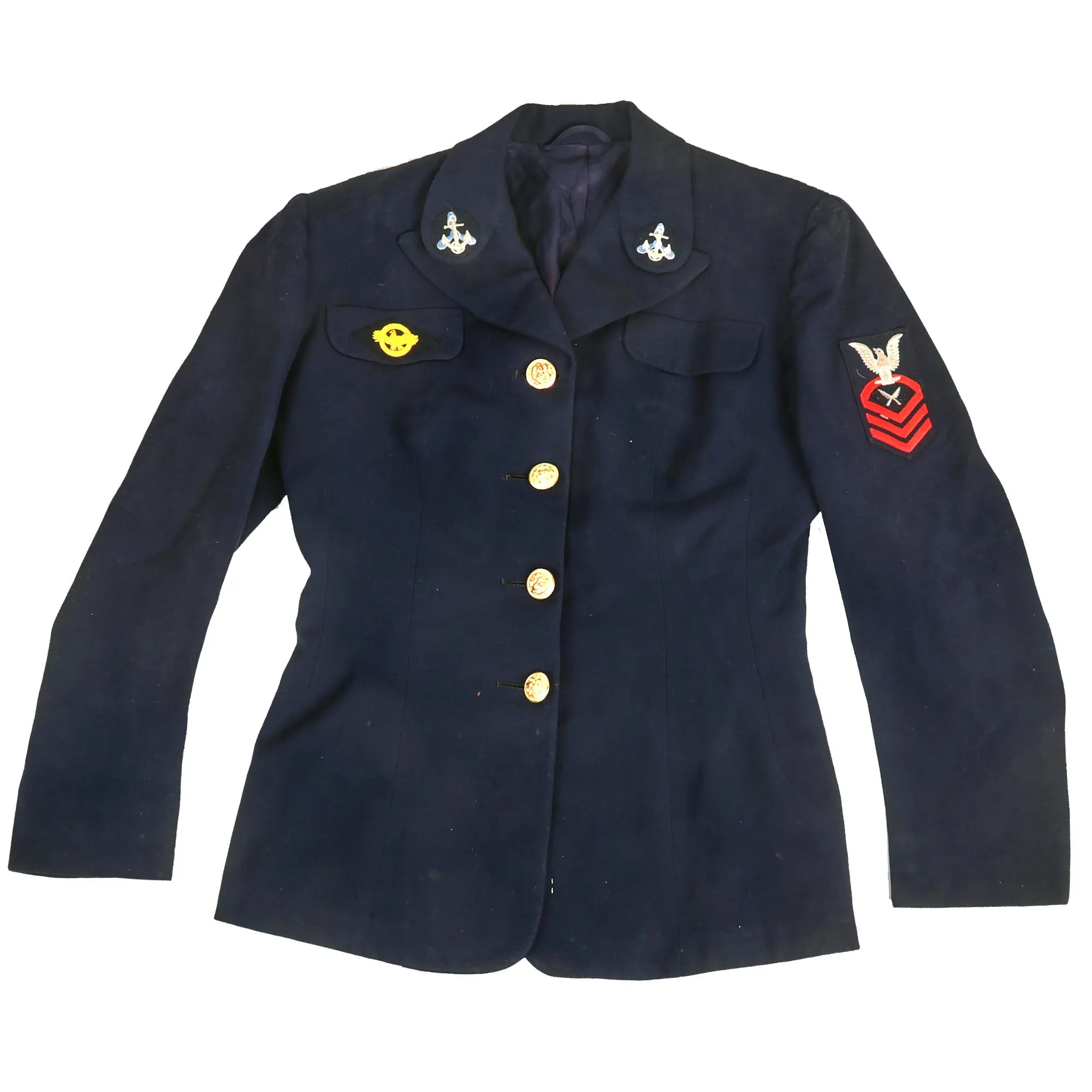 Original U.S. WWII Women Accepted for Volunteer Emergency Service “WAVES” Naval Reserve Blue Service Dress Uniform Grouping For Chief Yeoman Yvonne McManus