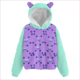 Owl-Some Kid’s Borg Fleece Hoodie With Ears