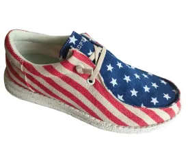 Roper Kids Unisex Red/Blue Fabric Hang Loose Flag Oxford Shoes 13