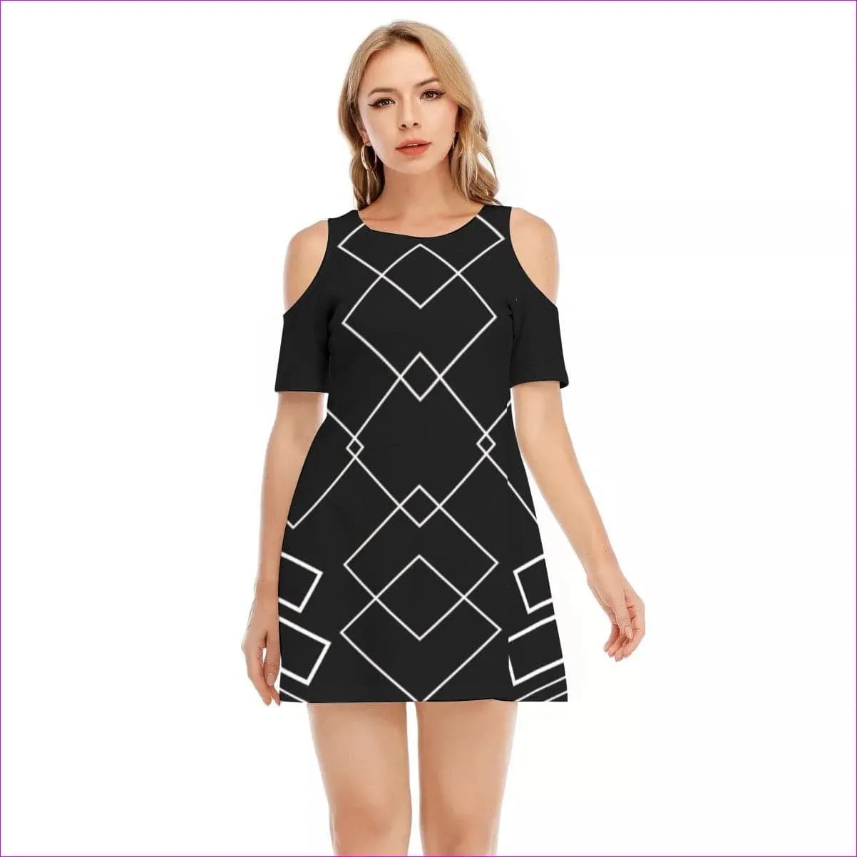 Shaped Out Women's Cold Shoulder O-neck Dress | 100% Cotton