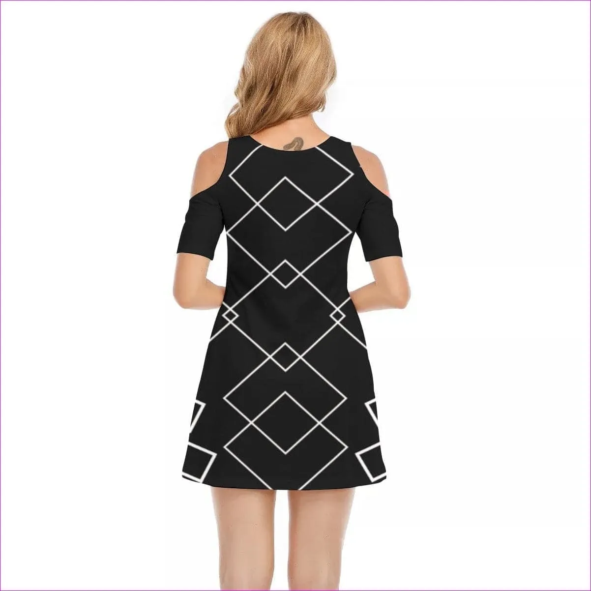 Shaped Out Women's Cold Shoulder O-neck Dress | 100% Cotton