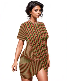 Striped Galore Women’s Stacked Hem Dress Voluptuous ( ) Plus Size