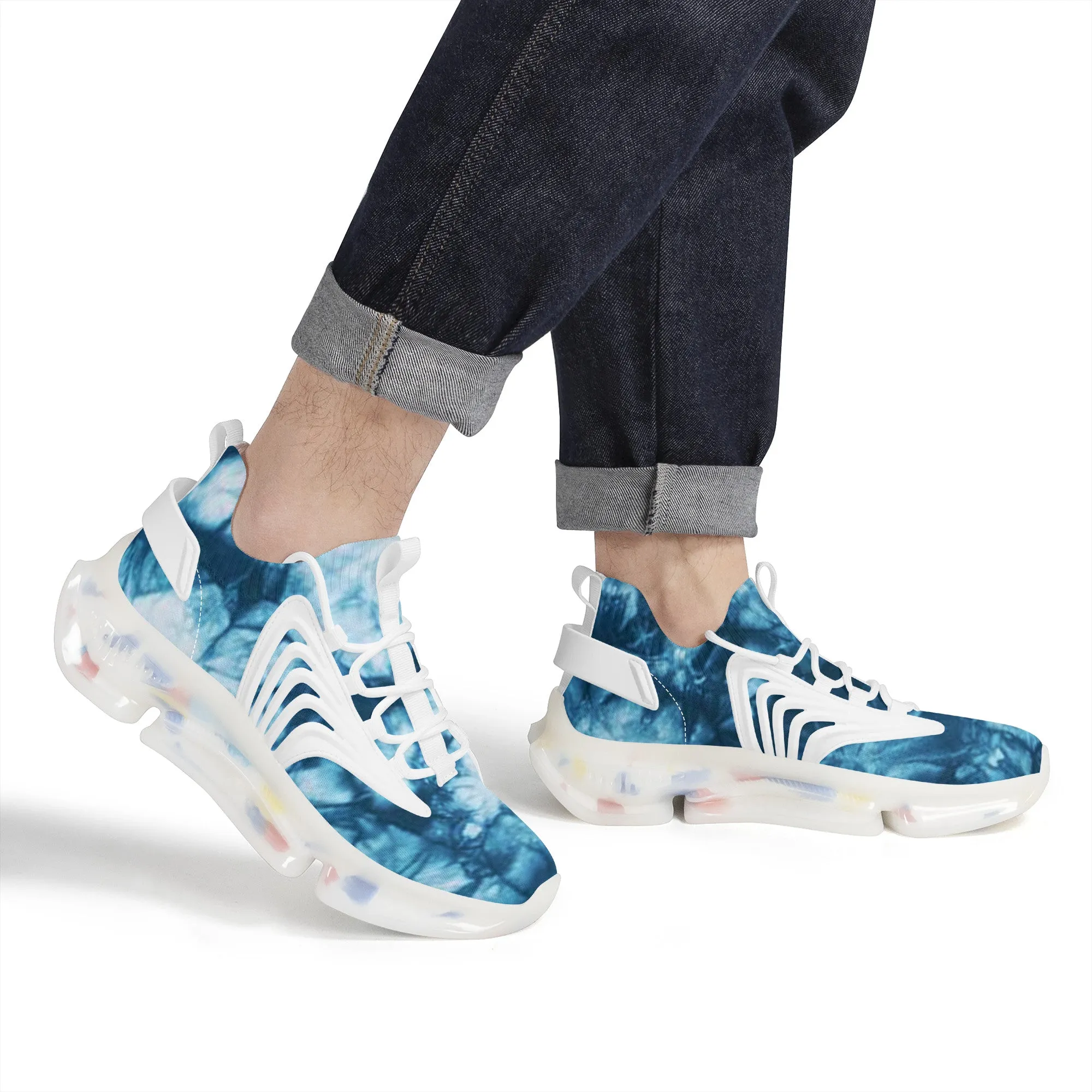 TIE DYE BLUE Air Max React Sneakers - White