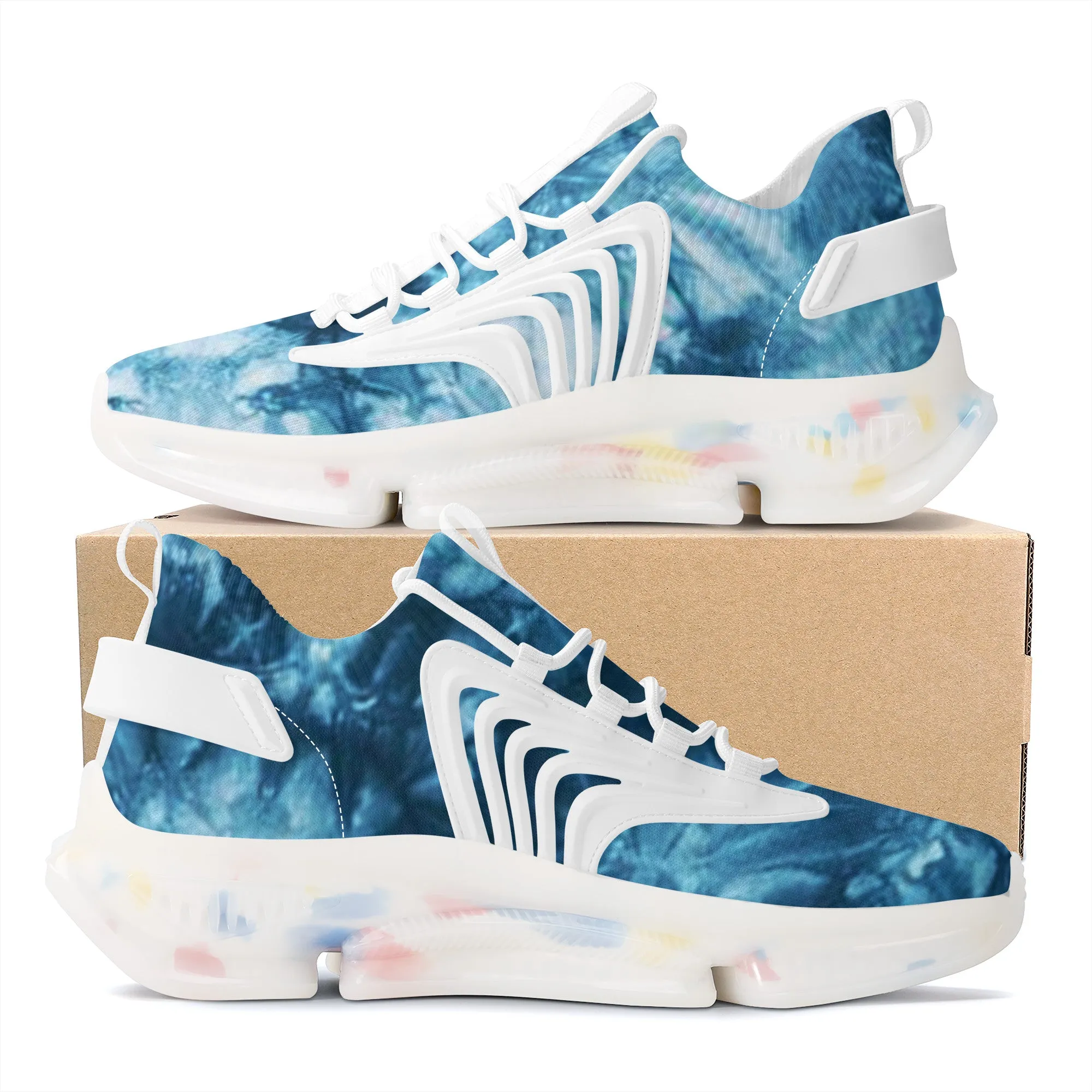 TIE DYE BLUE Air Max React Sneakers - White