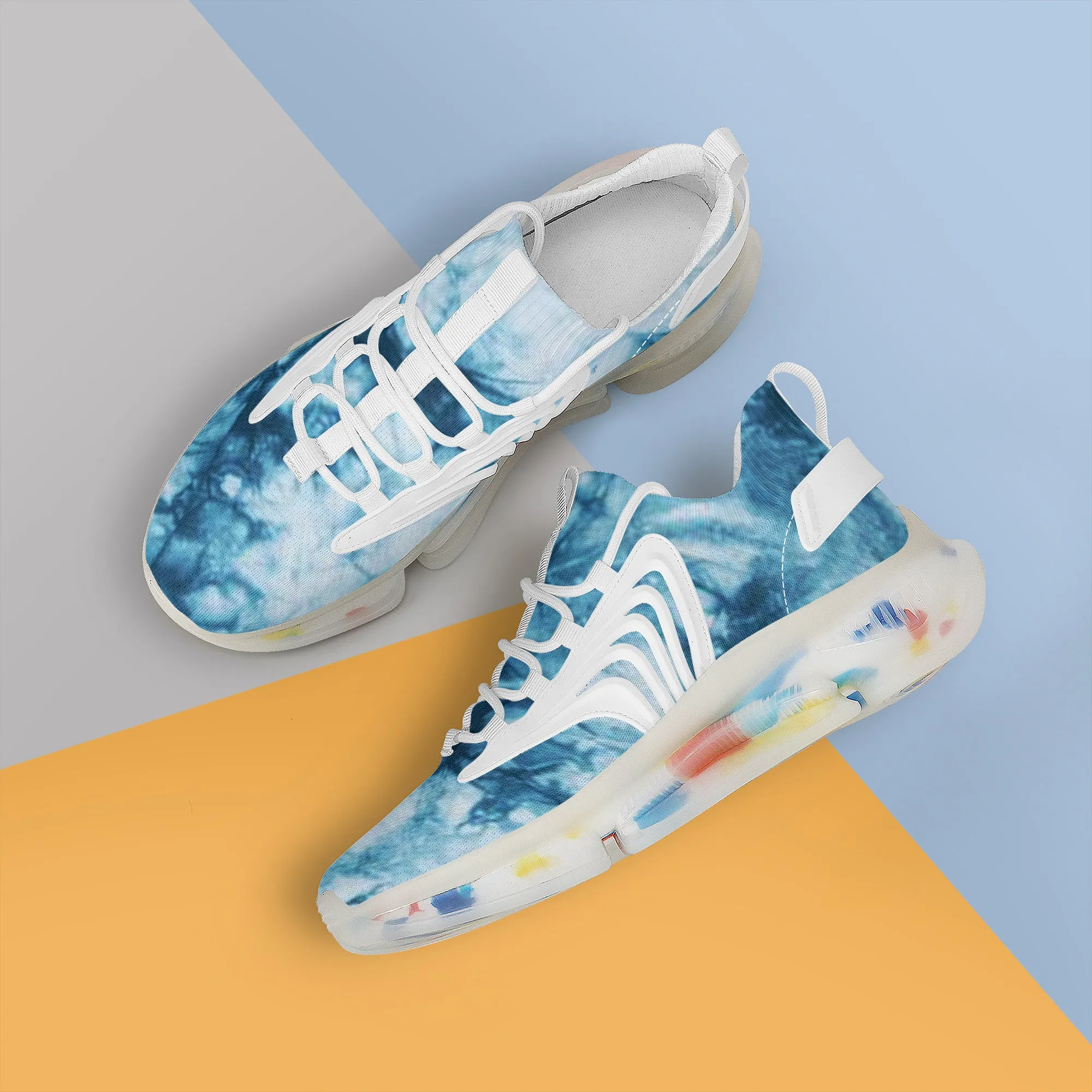 TIE DYE BLUE Air Max React Sneakers - White