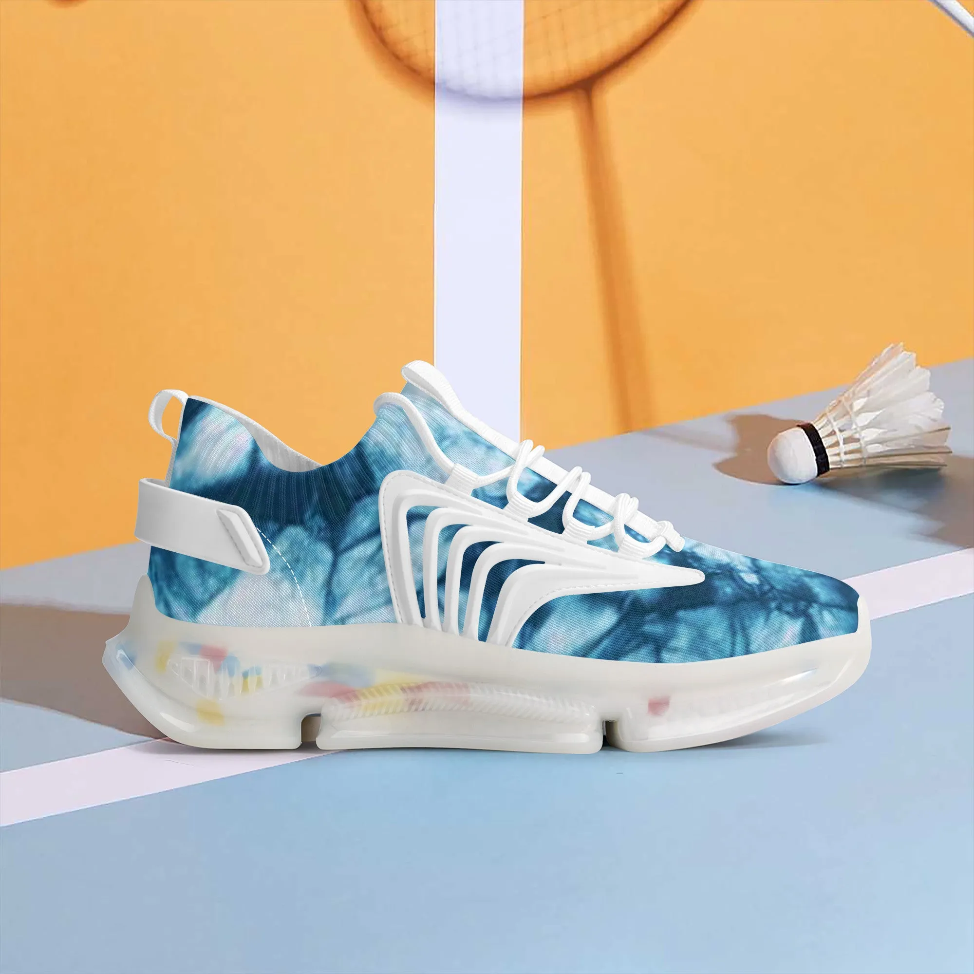 TIE DYE BLUE Air Max React Sneakers - White